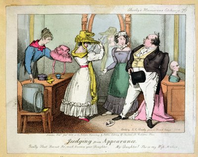 A julgar pela aparência, número 76 de Busbys Humourous Etchings, gravado por Thomas Busby (fl.1804-21) 1828 de French School