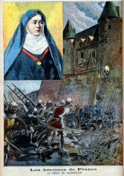 Julienne Duguesclin (1377-1404) Freira beneditina, ilustração "Le Petite Journal" de 23 de Julho de 1894 (gravura) de French School