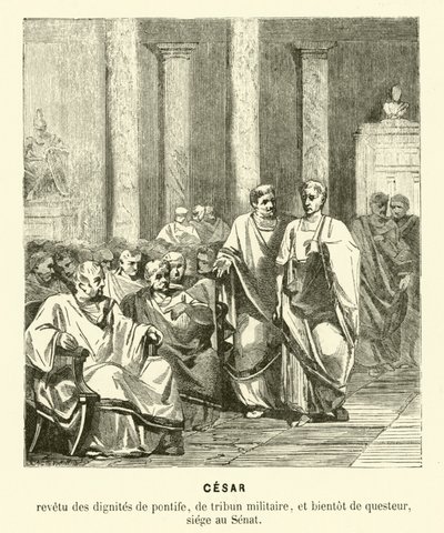 Júlio César no Senado Romano (gravura) de French School