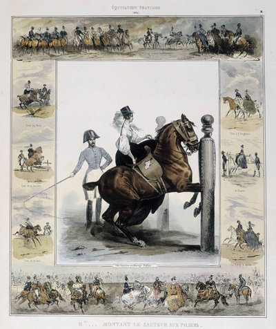 Saltar em "História pitoresca da equitação antiga e moderna" de Charles Aubry de French School