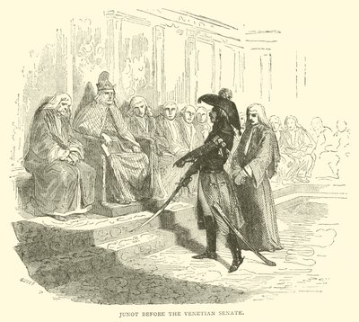 Junot perante o senado veneziano (gravura) de French School