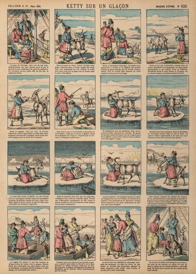 Ketty on an Ice Floe (gravura colorida) de French School