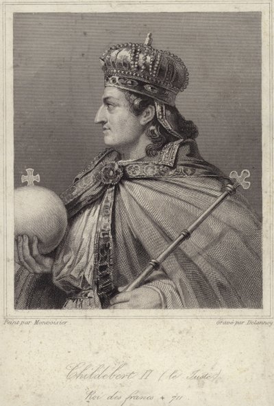 Rei Childeberto II da Austrásia de French School