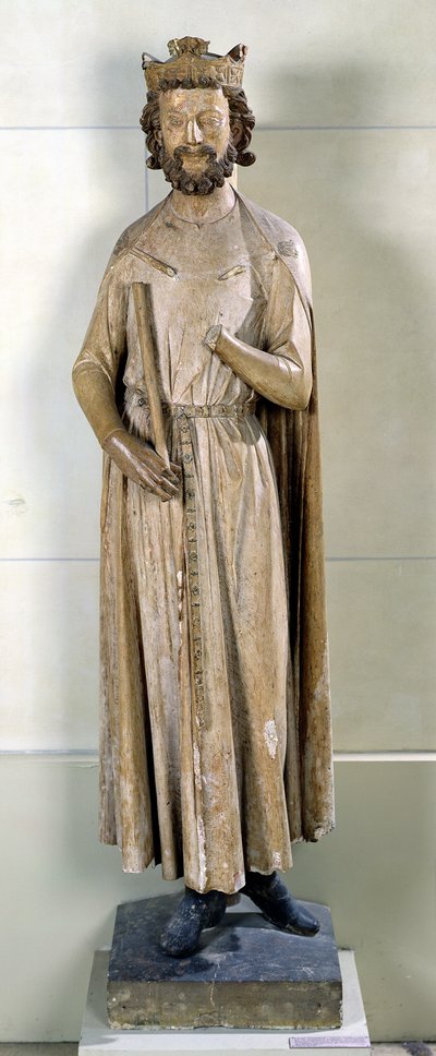 Rei Childeberto I (497-558) da Abadia de Saint-Germain-des-Pres, c.1239-44 (calcário) de French School