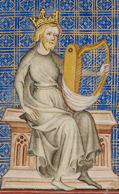 Rei Davi da Bíblia Historiale, c.1360-70 de French School