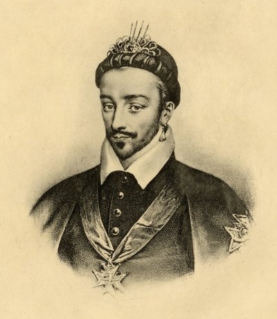 Rei Henri III (1551-89) da França de French School