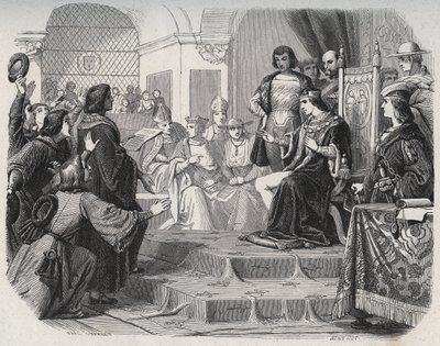 O Rei Luís XII proclamou pai do povo aos Estados Gerais de Tours em 14 de Maio de 1506 - "Luís XII Declarado Pai do Povo". de French School