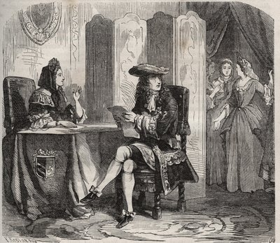 Rei Luís XIV (1638 -1715) e sua esposa, a Marquesa de Maintenon (Françoise d