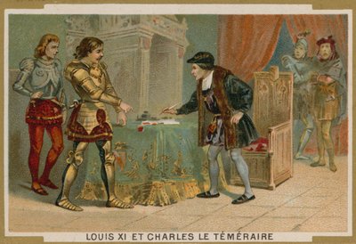 Rei Luís XI da França e Carlos, o Audaz, Duque da Borgonha de French School
