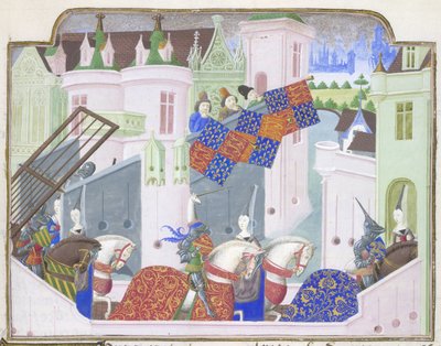 Cavaleiros e senhoras vão a um torneio em Londres, de Froissart
