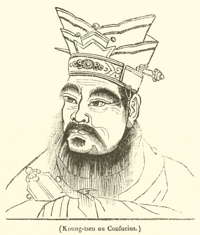 Koung-tseu ou Confucius (gravura) de French School