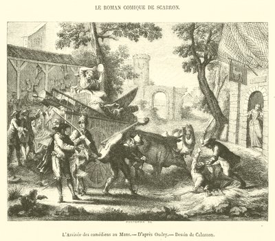 A chegada dos comediantes a Le Mans (gravura) de French School
