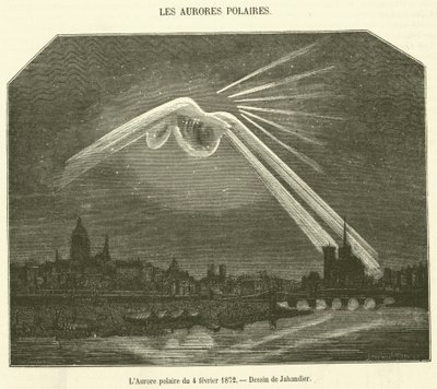 O Aurora Polar de 4 de Fevereiro de 1872 (gravura) de French School