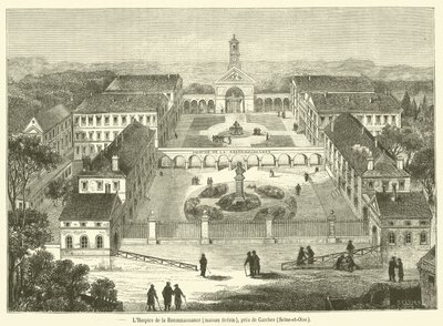 Hospice de la Reconnaissance, Brezin House, perto de Garches, Seine-et-Oise (gravura) de French School