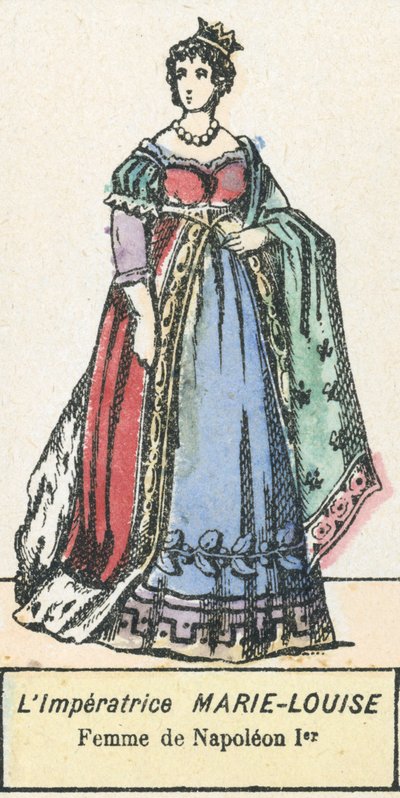 A Imperatriz Marie-Louise, Esposa de Napoleão I (gravura colorida) de French School