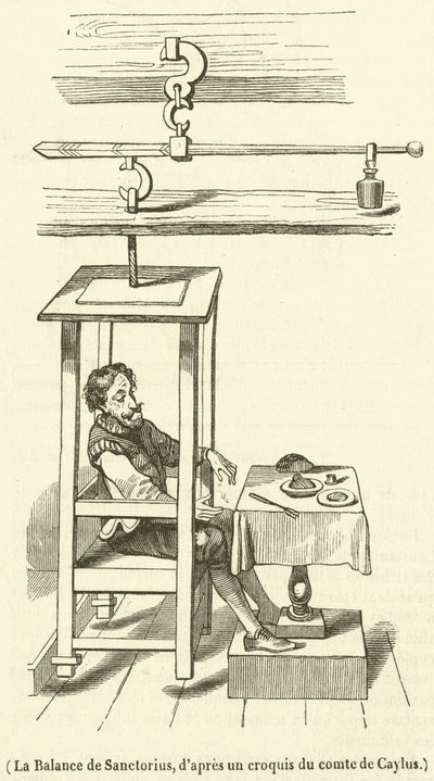 La Balance de Sanctorius (gravura) de French School