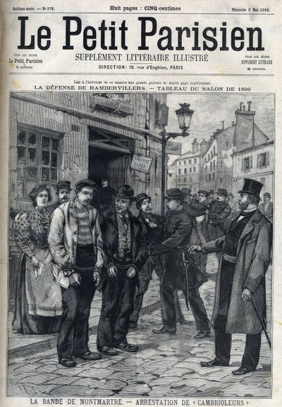 La Bande de Montmartre: a polícia prendeu ladrões em Paris, em "Le petit Parisien". de French School