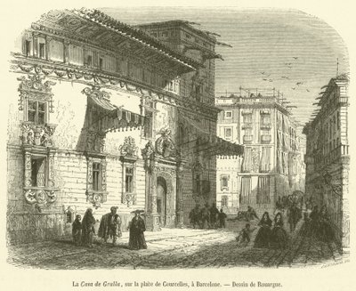 La Casa de Gralla, na praça de Courcelles, Barcelona (gravura) de French School