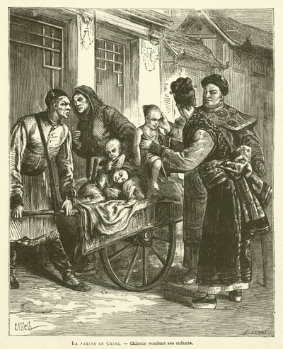 La Famine En Chine (gravura) de French School