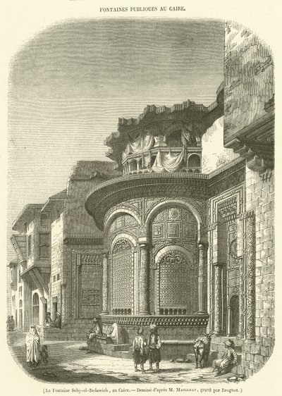 A fonte de Seby-el-Bedawieh, Cairo (gravura) de French School