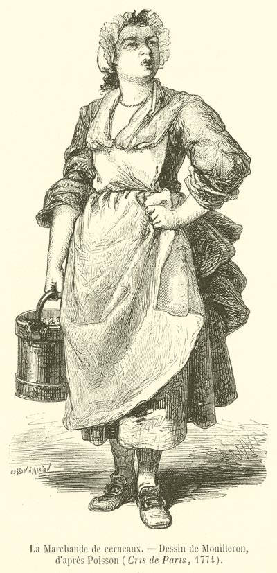 La Marchande de cerneaux (gravura) de French School