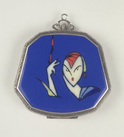 La Mode Femme Fatale Pó Compacto, Francês, 1920-30 (esmalte) de French School