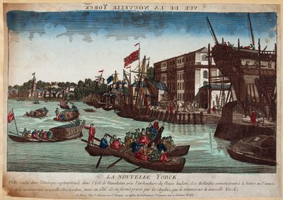 La Nouvelle York, gravura do século XVIII de French School