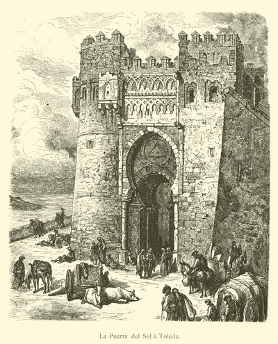 Puerta del Sol em Tolede (gravura) de French School