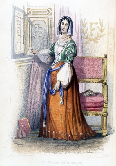 La Reine de Navarre (Margarita?) - em "Le Plutarque francais", ed. Mennechet de French School