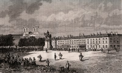 La Roche-sur-Yon (La Roche sur Yon) - Pays de la Loire - place Napoleon - gravura em "France illustree: geography, history, statistical administration" de V.-A. Malt-Brown. 1884 de French School