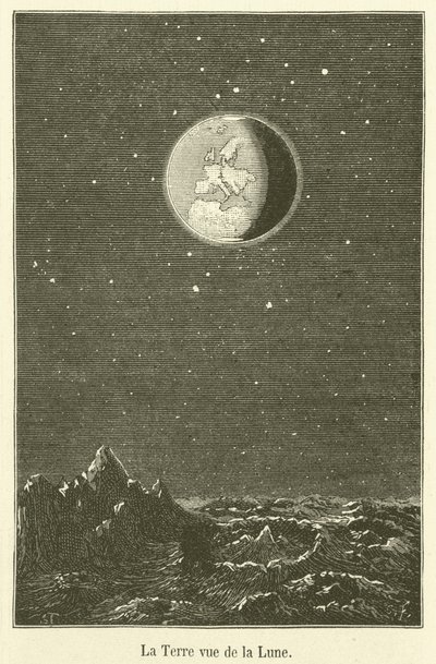 A Terra da Lua (gravura) de French School