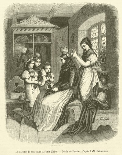 O Noivo Casamento da Floresta Negra (gravura) de French School