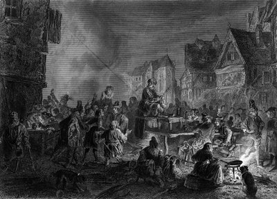 A corte dos milagres. Em "Notre Dame de Paris", de Victor Hugo. de French School