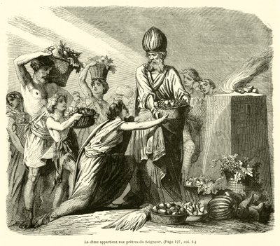O dízimo pertence aos sacerdotes do Senhor (gravura) de French School