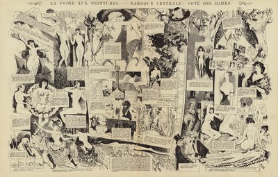 La foire aux peintures, quartel central, cote des dames (gravura) de French School