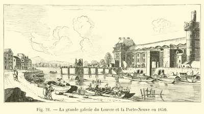A grande galeria do Louvre e a Porte-Neuve em 1650 de French School