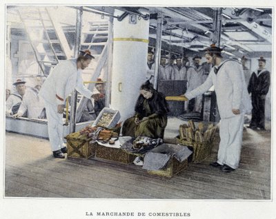 O mercador de edíblias - em "Álbum Militar - Marinha: A Vida a Bordo". de French School