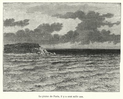 A planície de Paris, há cem a mil anos (gravura) de French School