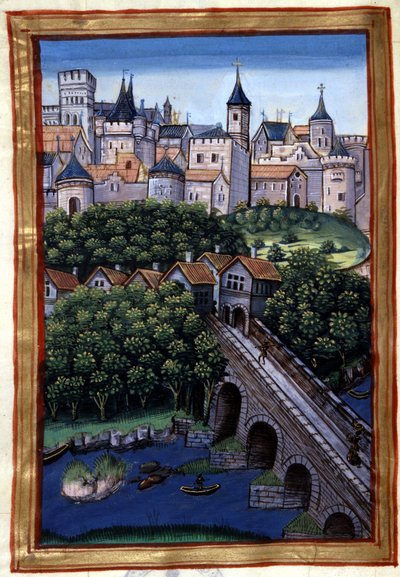 La ville de Lyon - em "Roman de Palamus, conto de Leão" de Simphorian-Champier de French School
