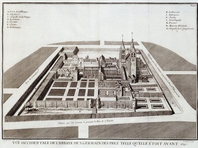 A abadia de Saint Germain antes de 1640 - no "Histoire de l