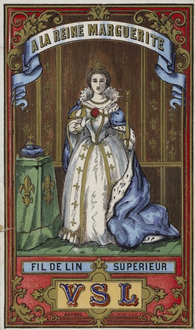 Etiqueta para o fio Queen Marguerite de French School