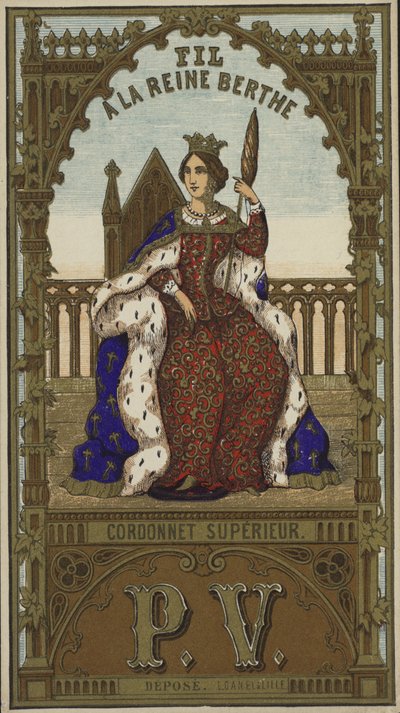 Etiqueta para o fio da rainha Berthe de French School
