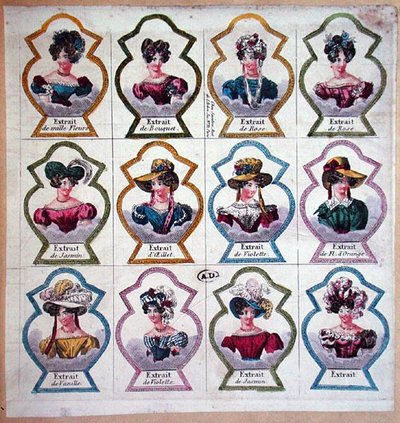 Rótulos para perfumes, c.1820 de French School