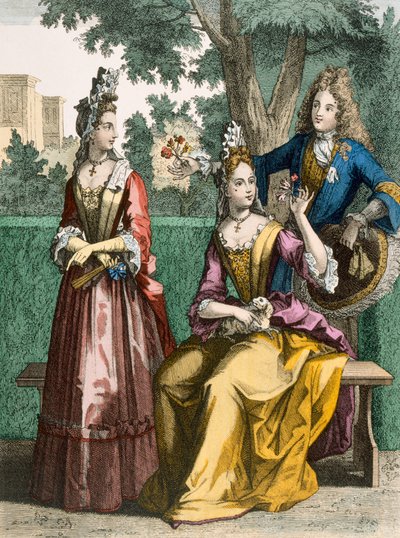 Senhoras Vestidos Formais, 1690 de French School