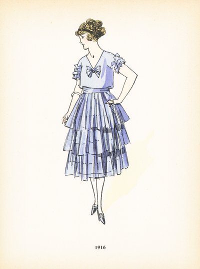 Moda feminina, 1916 de French School