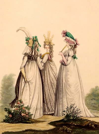 Ladies in Day wear - Modos Anglaises, 1795 de French School