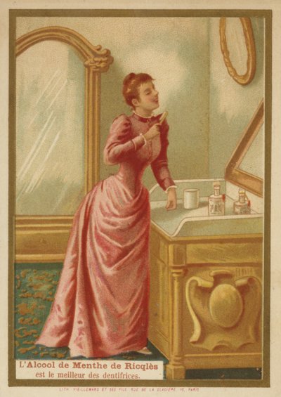 Senhora, limpeza, dentes de French School