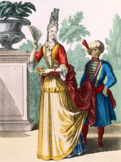 Senhora de vestido de verão, c.1690-1700 de French School