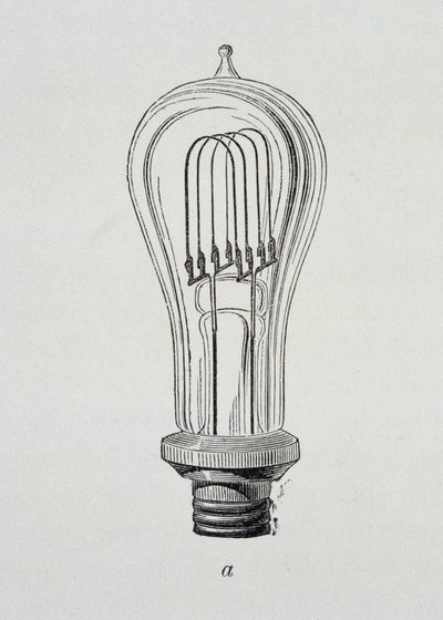 Lamp Edison - em "As novas conquistas da ciência" por Figutree de French School