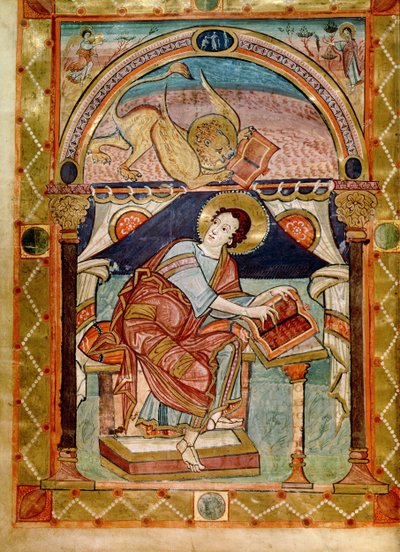 Lat 8850 f.81v São Marcos, francês, da Escola da Corte de Carlos Magno de French School